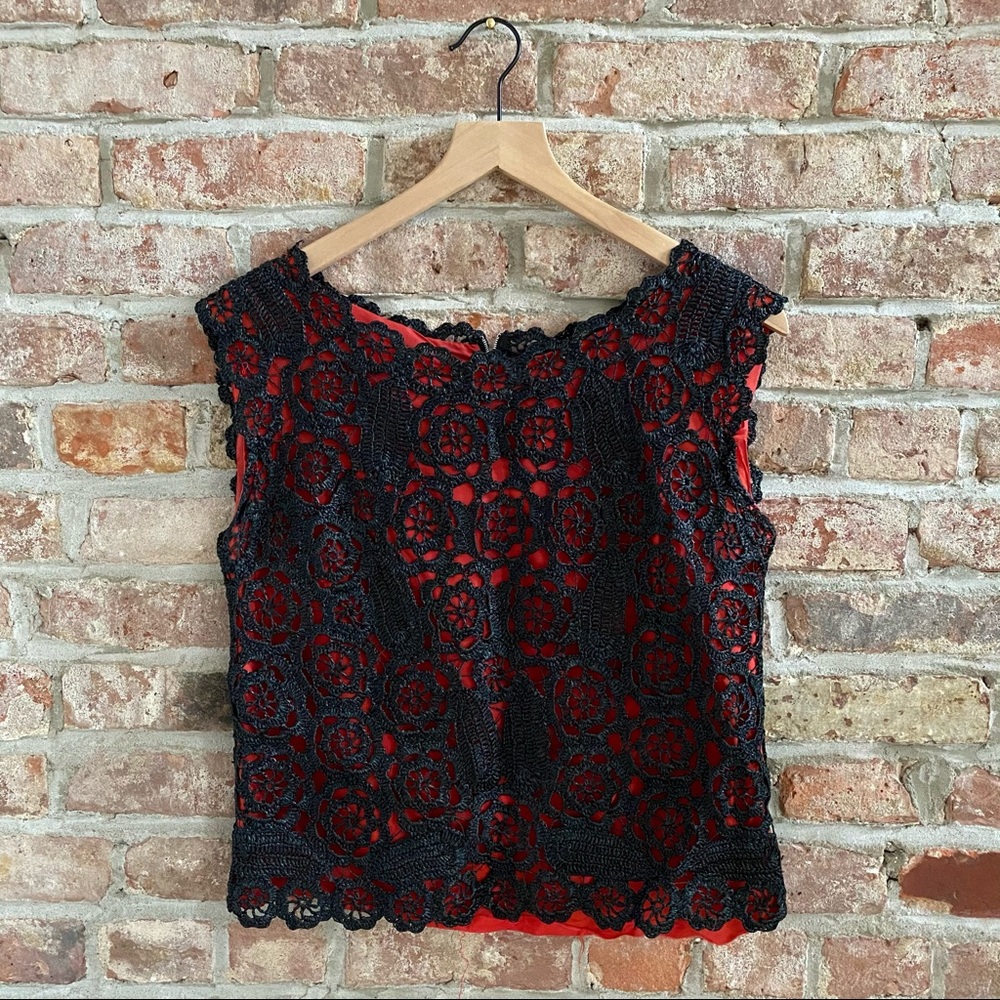 Vintage handmade raffia top